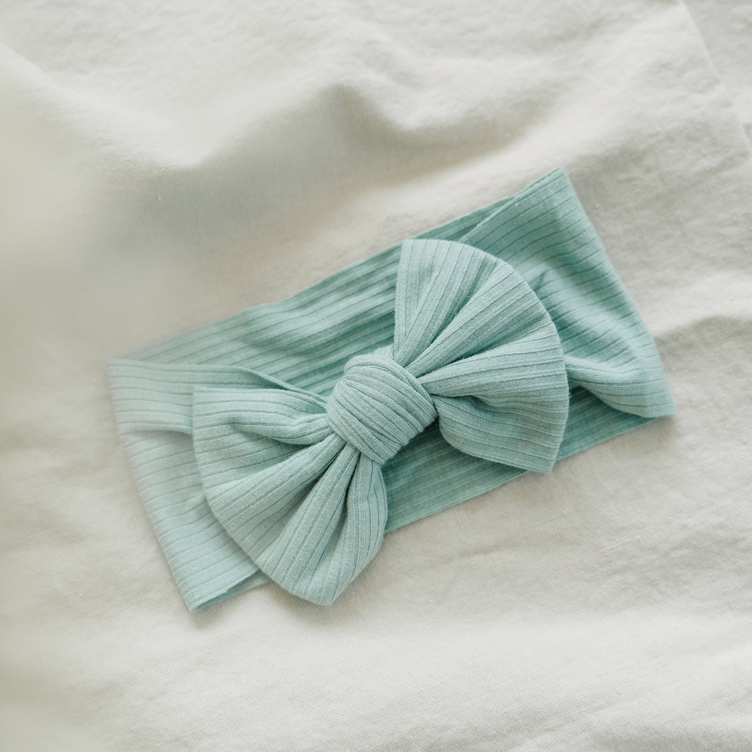 Ribbed Bow Headbands, Newborn Headband, Neutral Baby Headband, Earthy