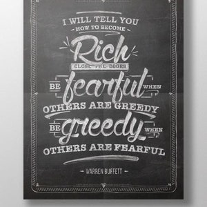 ウォーレン・バフェットの最も有名な名言。株式市場のポスター