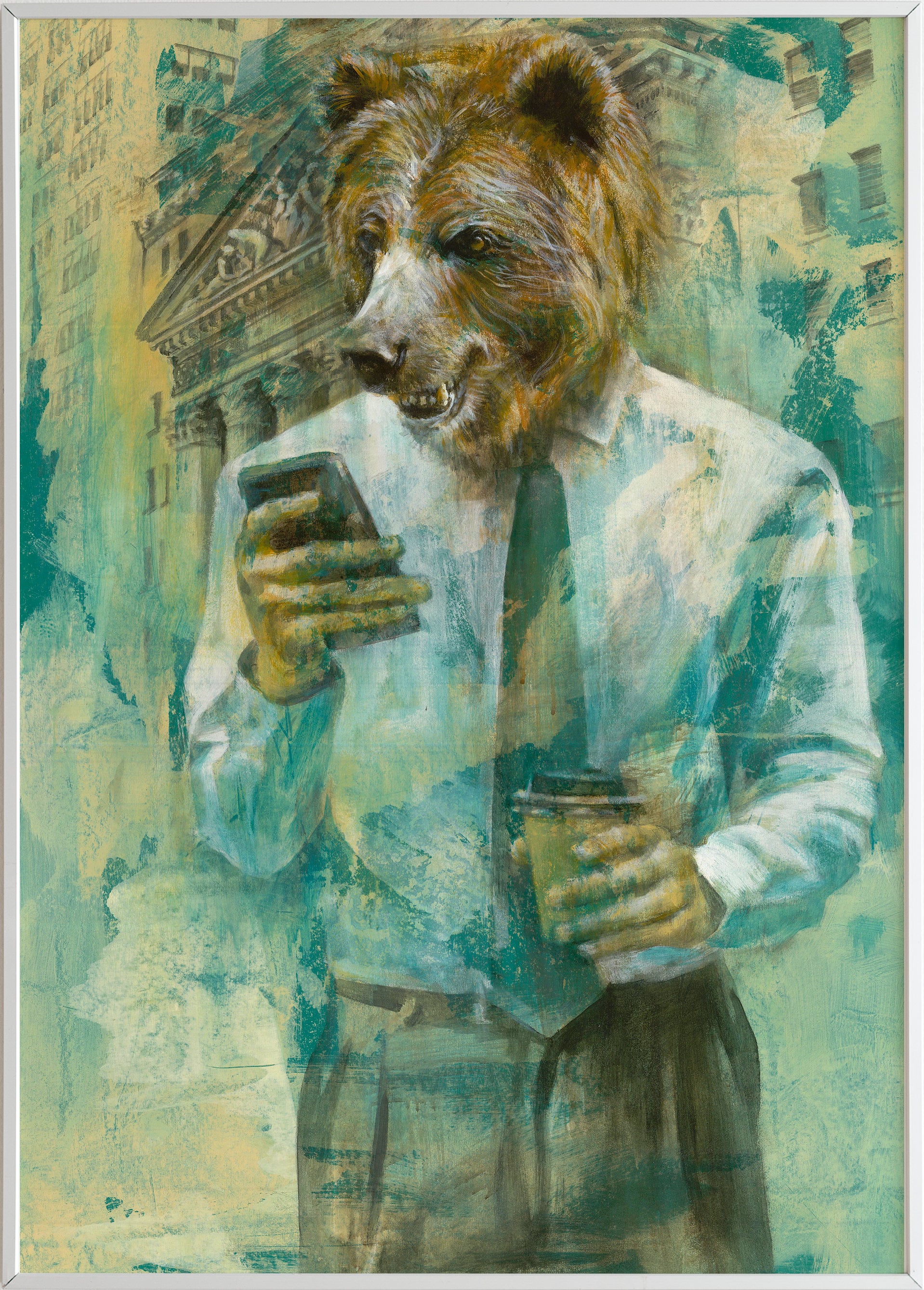 Bull Stock Market Art. Bull & Bear Painting. Wall Street Etsy