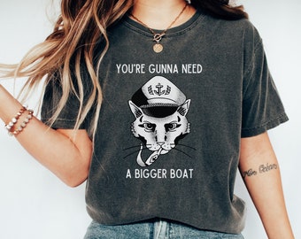 Lustiges Katzenhemd, Jaws Shirt, Katzen-Shirt, Geschenk für Katzenmama, Geschenk für Katzenpapa, Jaws T-Shirt, lustiges Shirt