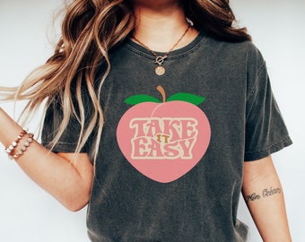 Take it easy shirt, retro shirt, vintage style shirt, comfort colors retro shirt, hippie shirt, boho shirt, thrift style shirt