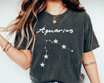 水瓶座の星座Tシャツ、水瓶座のギフト、星座水瓶座の誕生日ギフト、水瓶座のTシャツ、水瓶座の星座、水瓶座の誕生日、占星術シャツ