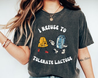 Camiseta divertida para intolerantes a la lactosa, camiseta divertida, celíacos, sin gluten, sii, camiseta retro, camiseta vintage, colores cómodos