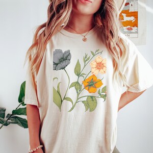 Floral shirt, Flower shirt, boho shirt, hippie shirt, botanical shirt, oversized shirt, womens shirt, cute shirt