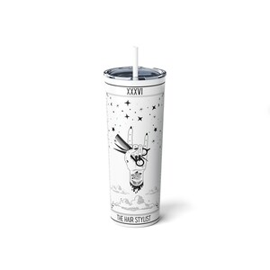 Hair stylist tumbler, Hair dresser gift, Hair stylist cup, Skinny Drink cup, Skinny Steel Tumbler with Straw, 20oz