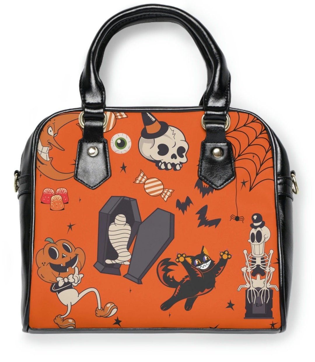 Halloween Purse, Gothic Purse, Retro Halloween Bag, Cross Body Purse