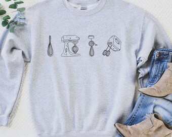 Baking sweatshirt, vintage baking sweatshirt, retro kitchen mixer sweatshirt, gift for baker