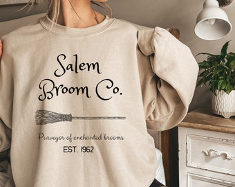 Salem Sweatshirt, Halloween Crewneck, Witch  Sweater, Salem Witch Shirt, Witch Clothing, Witch broom, Funny Halloween sweatshirt