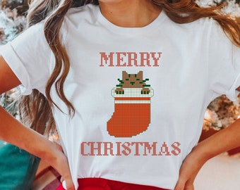 Cat Christmas shirt, Christmas  shirt, Christmas T shirt, Christmas lover shirt, Christmas gift, Retro T-shirt, Vintage Christmas