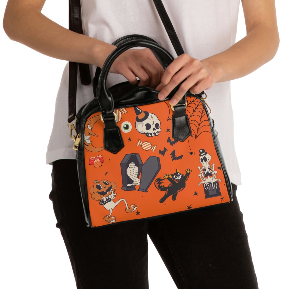 Halloween Purse Gothic Purse Retro Halloween Bag Cross Body Etsy
