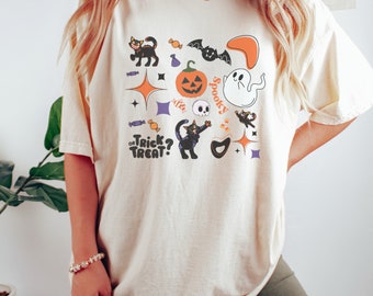 Comfort Colors Halloween shirt, Happy Halloween, Halloween t shirt, Vintage Halloween tee, Retro Halloween tshirt, Retro Fall shirt, spooky