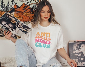 Asociaal moeders clubshirt, shirt voor moeder, grappig moedershirt, cadeau voor moeder, introvert shirt