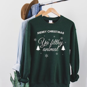 Merry Christmas Ya Filthy Animal Sweatshirt, Merry Christmas shirt, Funny Christmas Sweatshirt, Christmas party