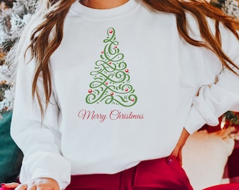 Christmas Tree Sweater, Christmas Party, Festive Christmas crewneck, Pretty Christmas Sweatshirt, Holiday Sweatshirt