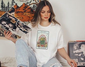 Camiseta de picles, camiseta de carta de tarô, camiseta de amante de picles, camiseta de carta de tarô de picles