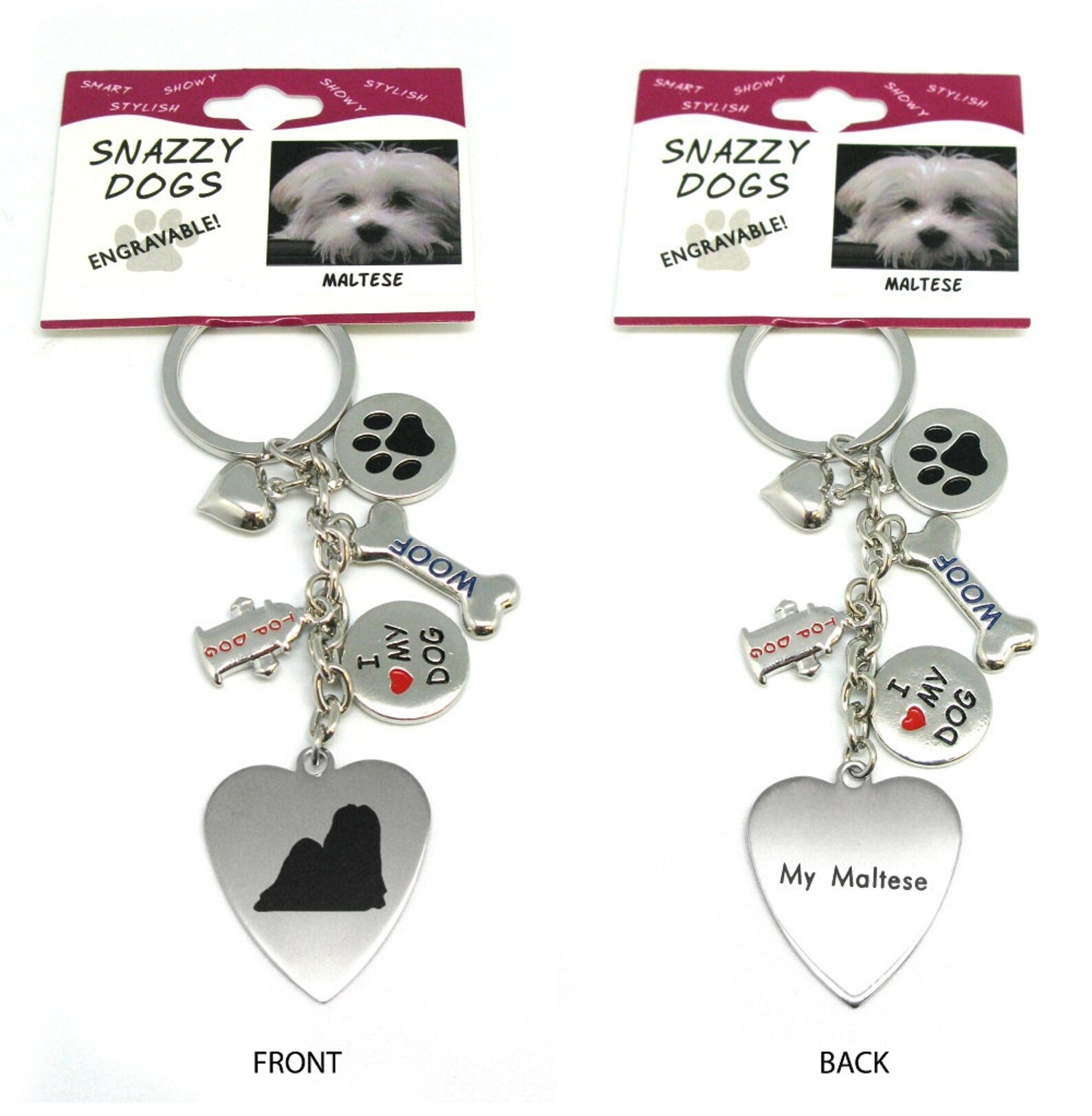 Dog Keychain Laser Engraved Stainless Steel Dog Key Ring Etsy
