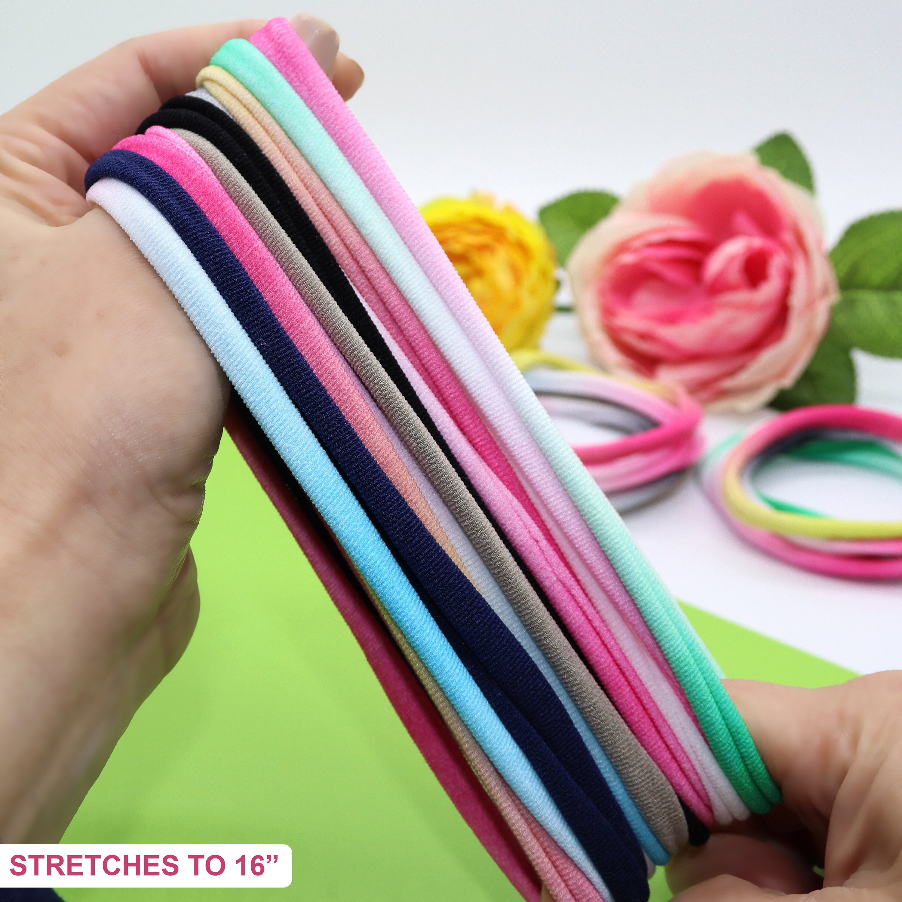 24 PCS Soft Stretchy Hair Ties for Masks Elastic Hair Bands Etsy