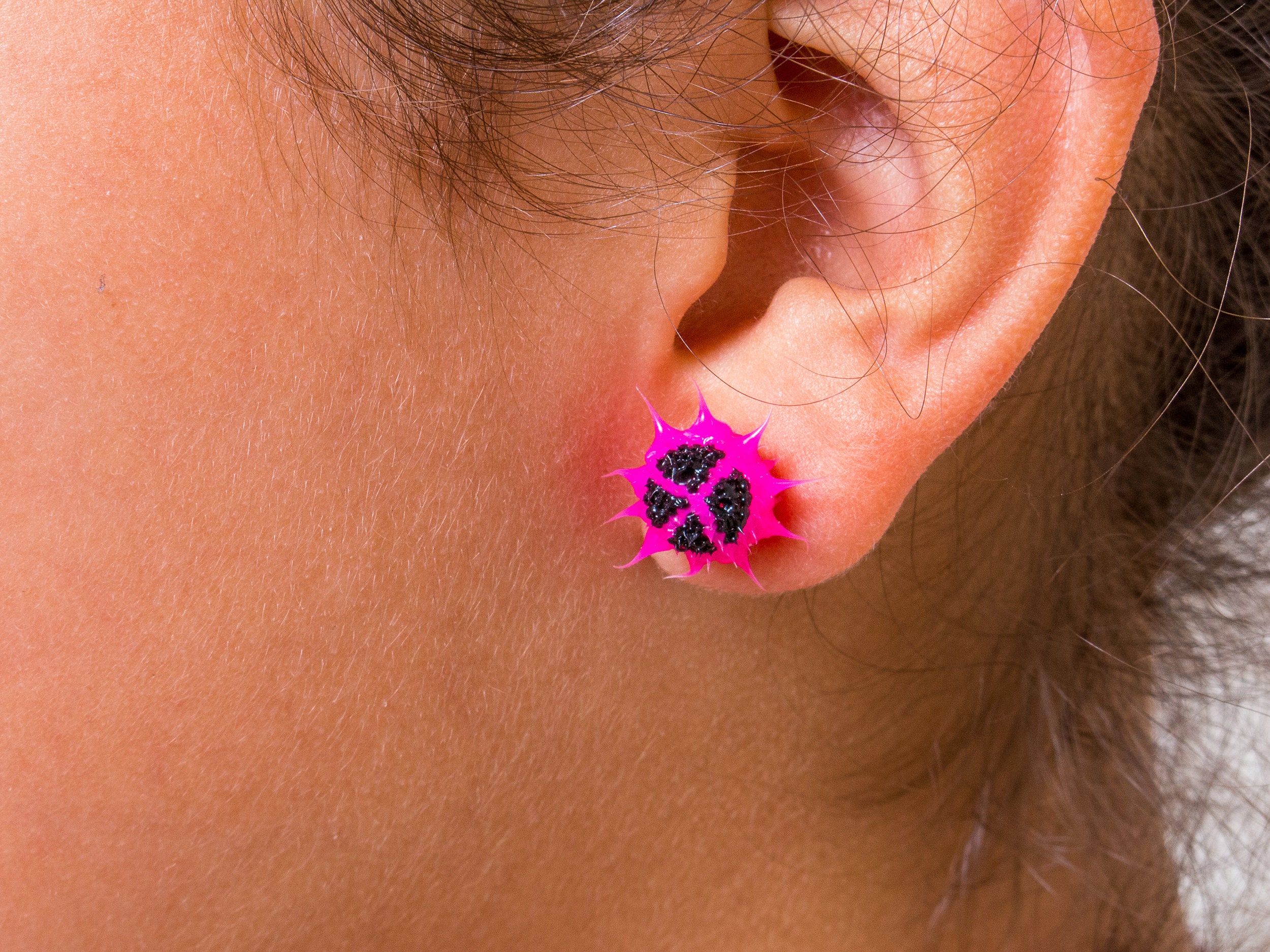 Silicone spiky ball earrings clearance