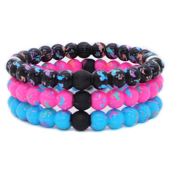 3 Unicorn Bracelets for Girls, Silicone Bubble Bracelet Pack for Kids 