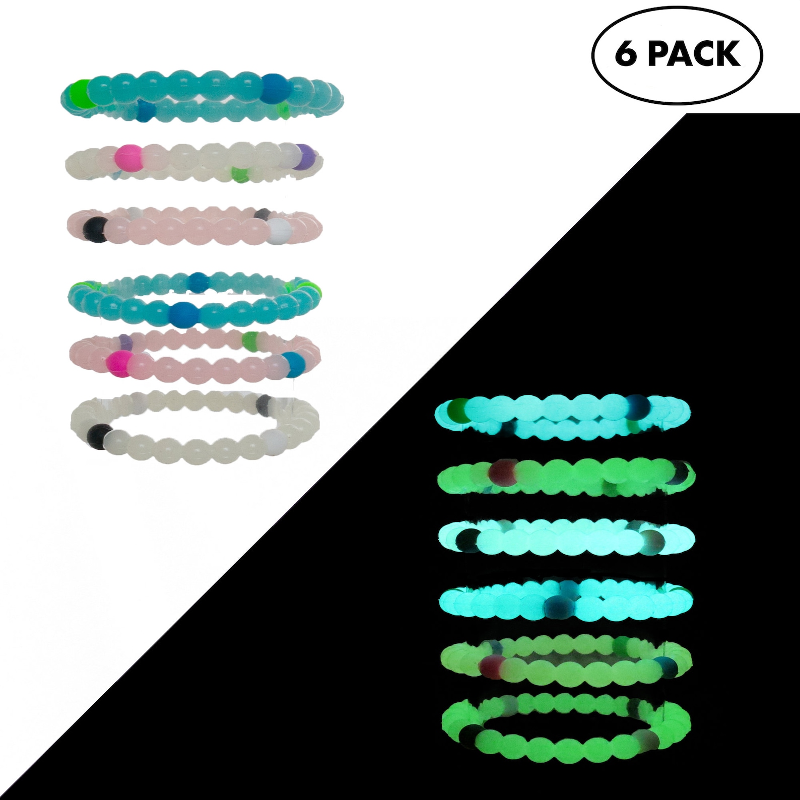 Glow in the Dark Bracelets for Kids 6 PCs Pack Fluorescent Etsy