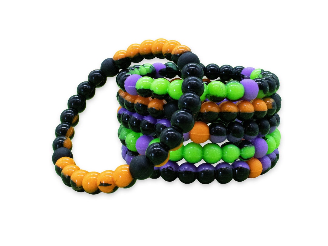 6 Beaded Bracelets for Girls, Silicone Bracelet Pack for Kids, Cute