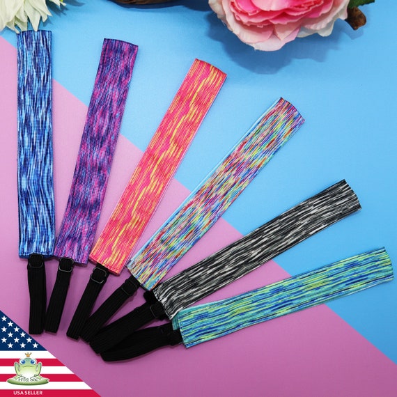 Frog Sac 6 Pcs Tie-Dye Color Headbands for Girls - Adjustable Hair  Accessories for Teens and Kids