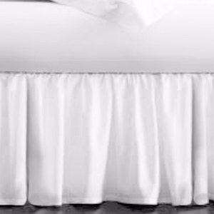 36&quot; Drop Bed Skirt - Covers the Entire Long Side: Gently Gathered Bed Skirt for Raised Dorm Room Beds - End of Bed/3 Sided Available