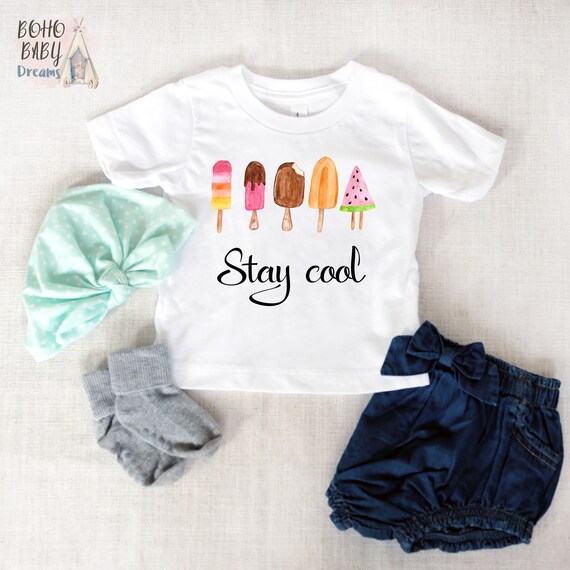 Ice Cream Baby Outfit, Stay Cool Baby & Toddler Shirt, Popsicle Shirt, Summer Baby Clothes, Ice Cream Baby Shower Gift, Summer toddler shirt Il_570xn