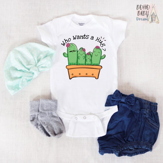 Who Wants a Baby Onesie® , Funny Baby Bodysuit, Cute Cactus Baby, Cacti Baby Bodysuit, Baby Shower Gift, Girl Newborn Baby Clothes, Cactus Il_570xn