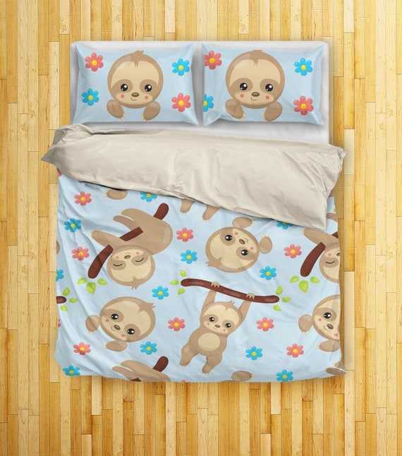 Sloths Bedding Set Sloth Duvet Cover Or Comforter Image 0