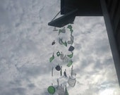 Tumbled Sea Glass Sea Glass Mobile Nautical Decor Suncatcher Sea Shell Wind Chime Driftwood Mobile Tumbled Glass Beach Glass