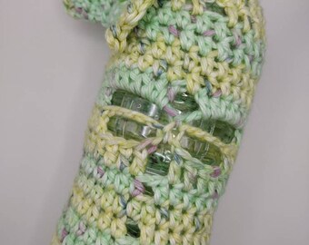 Dragonfly Flask Cozy, Water Bottle Sack, Crochet Cover, Bottle Sleeve, Bottle Carrier, Personalized, Eco Friendly, Reusable Bottle Carrier.