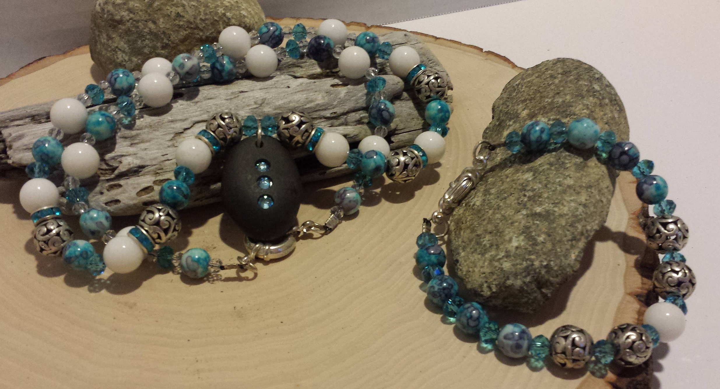 Rock and Roll Jewelry Set. Rock Necklace Beaded Bracelet Etsy