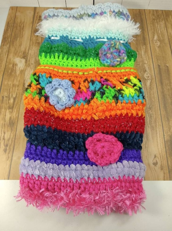 Alzheimers Fiddle Muff, Rainbow Fiddle Muff, Crochet Muff, Anxiety Muff, Autism Fidget,...