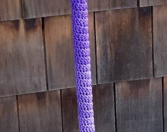 Handmade Crochet Poodle Cane Warmer: Purple Acrylic Yarn Cane Cover