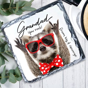 GRANDAD COASTER GIFT, "You Rock" Grandad Grampy Gift, Grampy Grandad Fathers Day Gift, Gift from Grandchildren Grandkids, Grandad Birthday