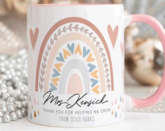 Personalised Teacher Thank You Gift, Teacher Mug With Name, Teacher Appreciation Gift, End of term Gift, Class Gift, NURSERY TEACHER GIFT