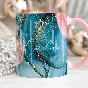 Abstract Art Mug, Personalised Mug, Custom Name Cup, Coffee Tea Cup Gift For Her, Valentines Gift For Her Him, Sister Mum Birthday Gift