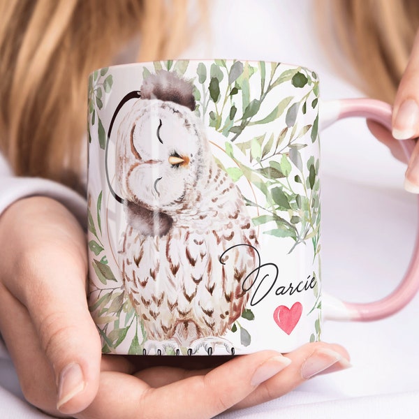 PERSONALISED OWL Mug, Owl Gift, Mug Gift For Her, Owl Lover Gift, Hot Chocolate Mug, Xmas Gift for Wife or Mum, SECRET Santa Gift For Her