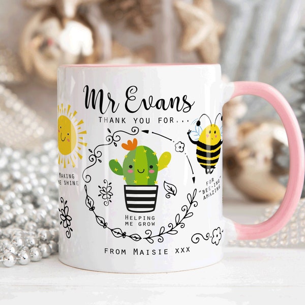 Personalised Teacher Thank You Gift, Teacher Mug With Name, Teacher Appreciation Gift, End of Term Gift, Class Gift, NURSERY TEACHER GIFT