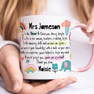 Personalised Teacher Thank You Gift, Teacher Mug With Name, Teacher Appreciation Gift, End of term Gift, Class Gift, NURSERY TEACHER GIFT