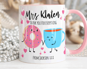 Personalised Teacher Thank You Gift, Teacher Mug With Name, Teacher Appreciation Gift, End of Term Gift, Class Gift, NURSERY TEACHER GIFT