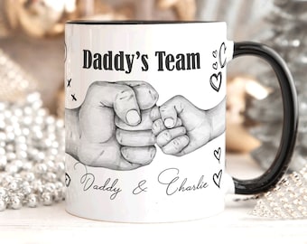 FIST BUMP Personalised Mug Dad Fathers Day Gift | Birthday gift for Dad Daddy Grandad | Christmas Gift for Dad Grandad | Gift from kids