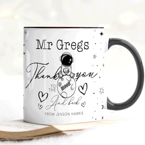 Personalised MALE Teacher Thank You Gift, Teacher Mug With Name, Teacher Appreciation Gift, End of term Gift, Gift for TA, Gift From Class