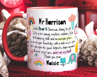 Personalised Male Teacher Thank You Gift, Teacher Mug With Name, Teacher Appreciation Gift, End of term Gift, NURSERY TEACHER GIFT