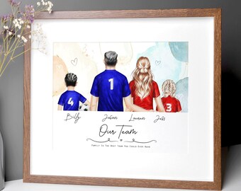 FOOTBALL "OUR TEAM" Personalised Dad Fathers Day Gift | Birthday Gift for Dad Daddy Grandad | Framed Football Team Dad Gift From Kids