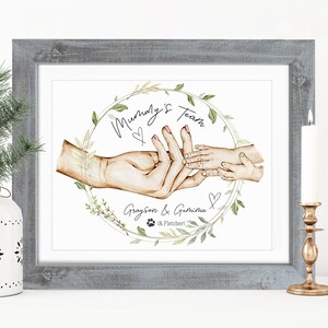 FRAMED &quot;Fist Bump&quot; Hands Personalised Mum Christmas Gift | Birthday gift for Mum Mummy Grandma | Mothers Day Gift for Mum | Gift from kids