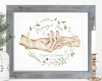 FRAMED "Fist Bump" Hands Personalised Mum Christmas Gift | Birthday gift for Mum Mummy Grandma | Mothers Day Gift for Mum | Gift from kids