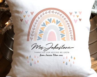 Personalised Teacher Thank You Gift, Teacher Cushion With Name, Cute Teacher Appreciation Gift, End of term Gift, Gift for Teacher Assistant