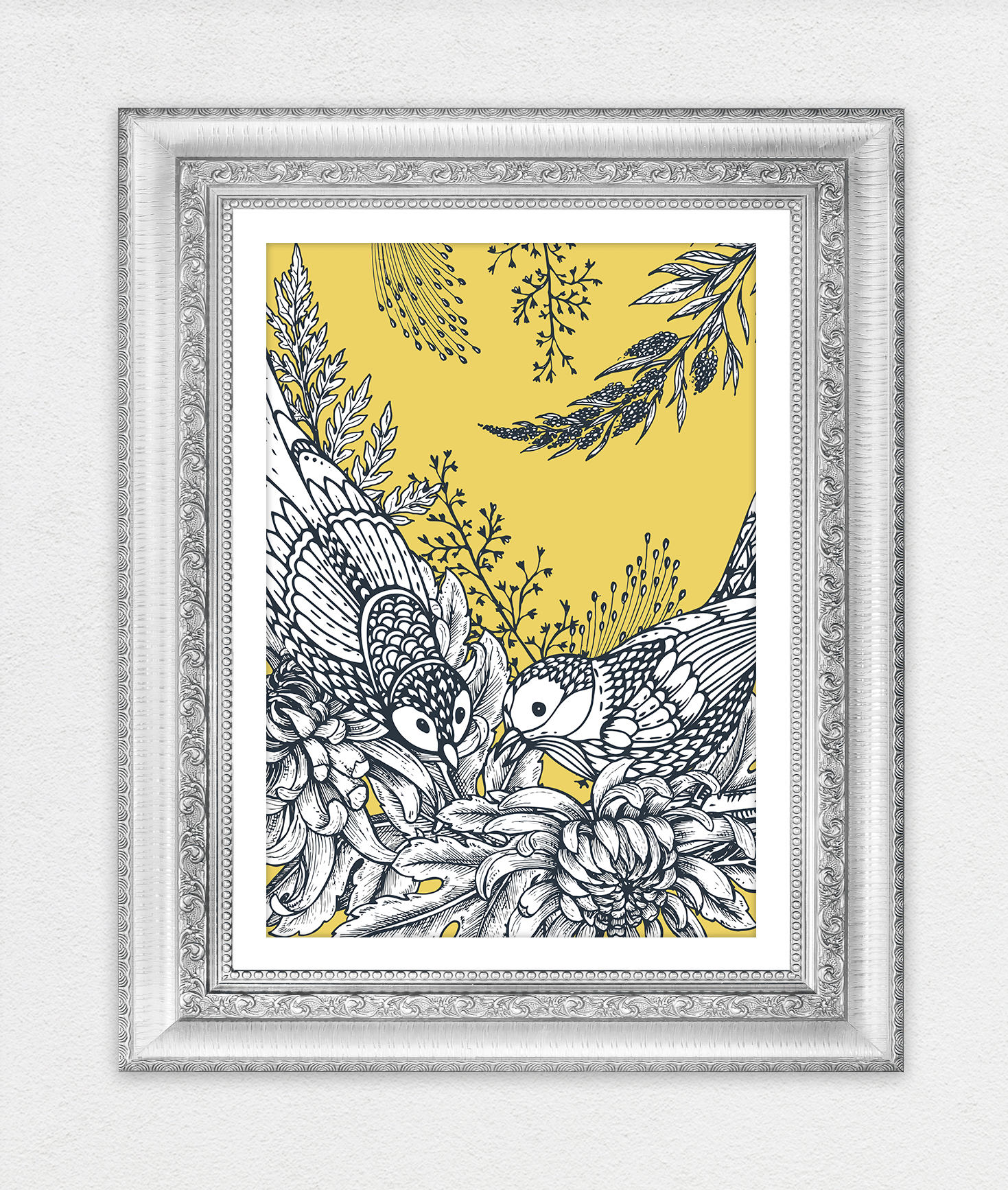 Set of 3 Mustard Yellow Decor Yellow Wall Art Yellow Grey Etsy